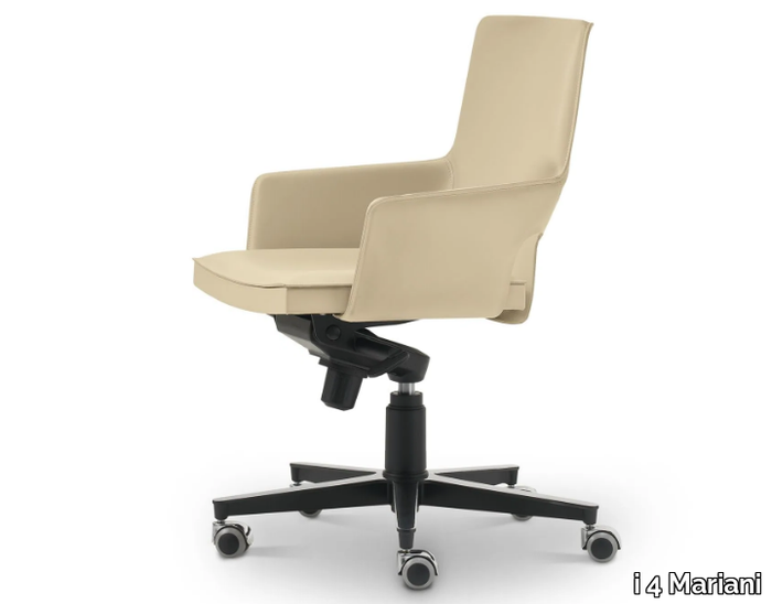 SHU - Swivel tanned leather office chair with castors _ i 4 Mariani