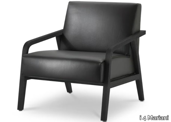 WOODY - Upholstered leather armchair with armrests _ i 4 Mariani