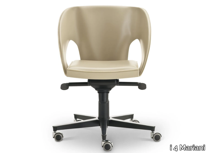 VOILE - Swivel leather office chair with castors _ i 4 Mariani