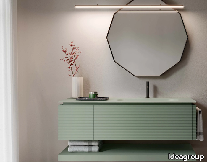 DOLCEVITA 11 - Wall-mounted vanity unit with mirror _ Ideagroup