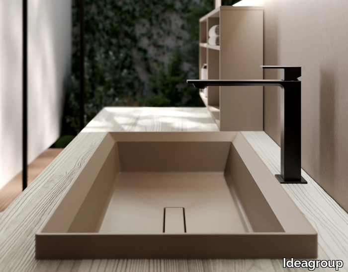 ELITE - Inset Mineralux Stone washbasin _ Ideagroup