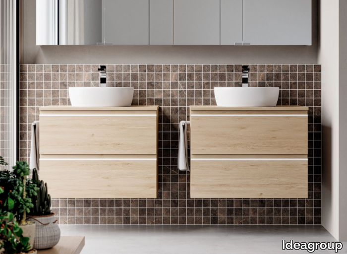 SYSTEM 07 - Single vanity unit with integrated washbasin _ Ideagroup