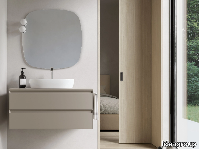 PLAY 05 LOGIC - Single wall-mounted vanity unit with towel rail _ Ideagroup