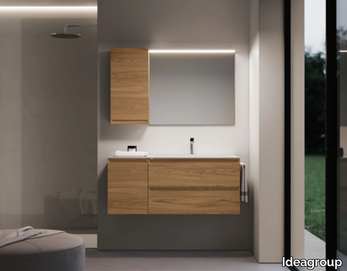 PLAY 06 LOGIC - Single wall-mounted vanity unit with cabinets _ Ideagroup