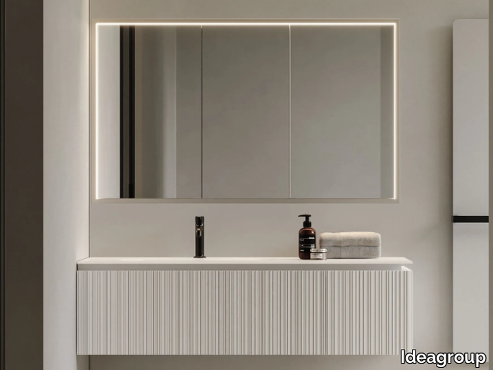 VIACONDOTTI - Single wall-mounted vanity unit with cabinets _ Ideagroup