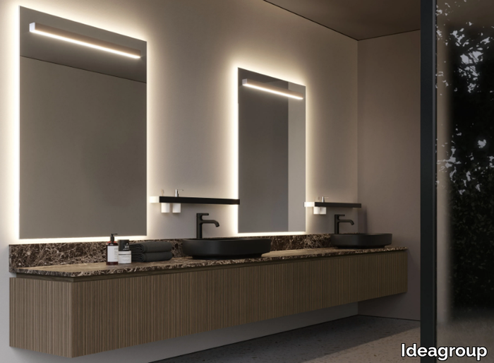 VIACONDOTTI - Double wall-mounted vanity unit with mirror _ Ideagroup