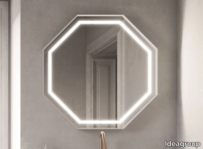 OTTAGONO - Octagonal mirror with integrated lighting _ Ideagroup