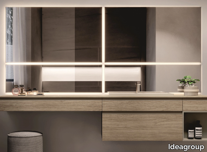 SIDE - Rectangular mirror with integrated lighting _ Ideagroup