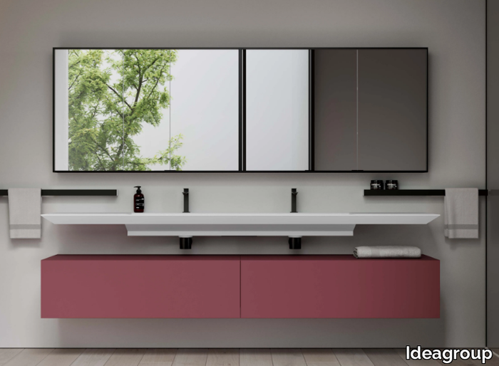 DOGMA 17 - Double wall-mounted Corian® vanity unit _ Ideagroup