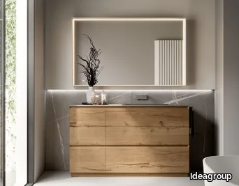 CUBIK 25 - Wall-mounted oak vanity unit with drawers _ Ideagroup