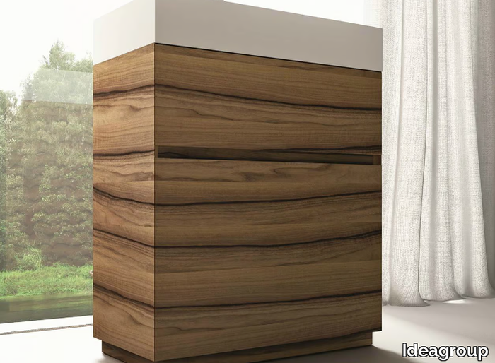 CUBIK - Single walnut vanity unit _ Ideagroup