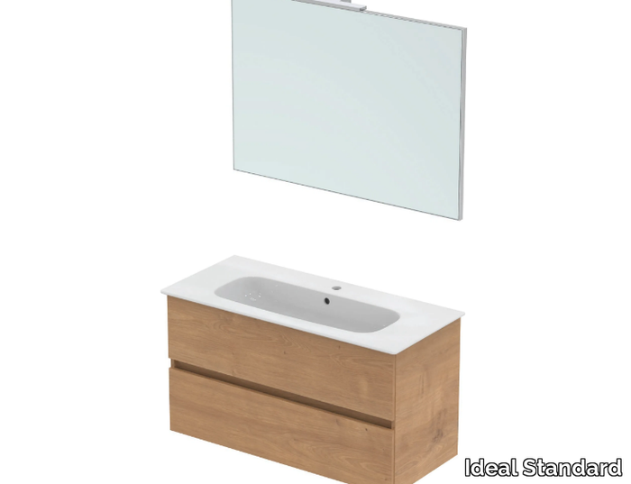 SMART COMPOSITIONS - Vanity unit with mirror and integrated washbasin _ Ideal Standard