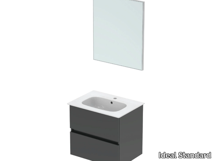 SMART COMPOSITIONS - Vanity unit with mirror and integrated washbasin _ Ideal Standard