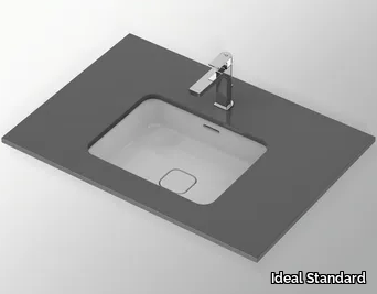 STRADA II - T2992 - Undermount rectangular ceramic washbasin with overflow _ Ideal Standard