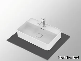 STRADA II - T2998 - Countertop rectangular ceramic washbasin with overflow _ Ideal Standard