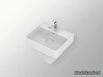 STRADA II - T2928 - Semi-pedestal ceramic washbasin with overflow _ Ideal Standard