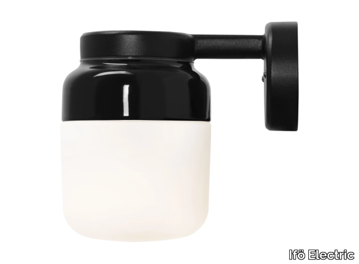 OHM 140 - Matt opal glass and porcelain wall lamp _ Ifö Electric