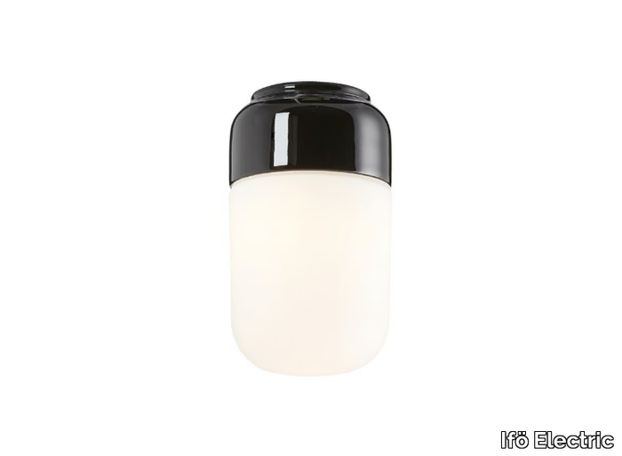 OHM 100 - Matt opal glass and porcelain LED wall lamp / ceiling lamp _ Ifö Electric