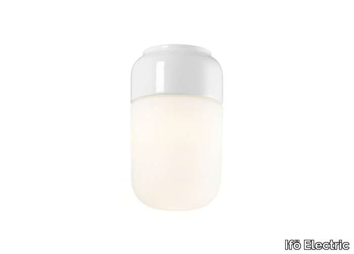 OHM 100 SAUNA - Matt opal glass and porcelain wall lamp / ceiling lamp _ Ifö Electric