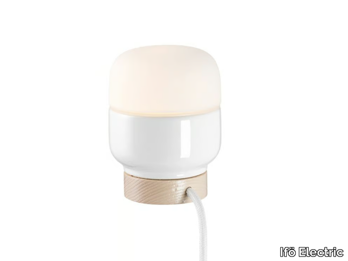 OHM 100 - Porcelain and opal glass table lamp _ Ifö Electric