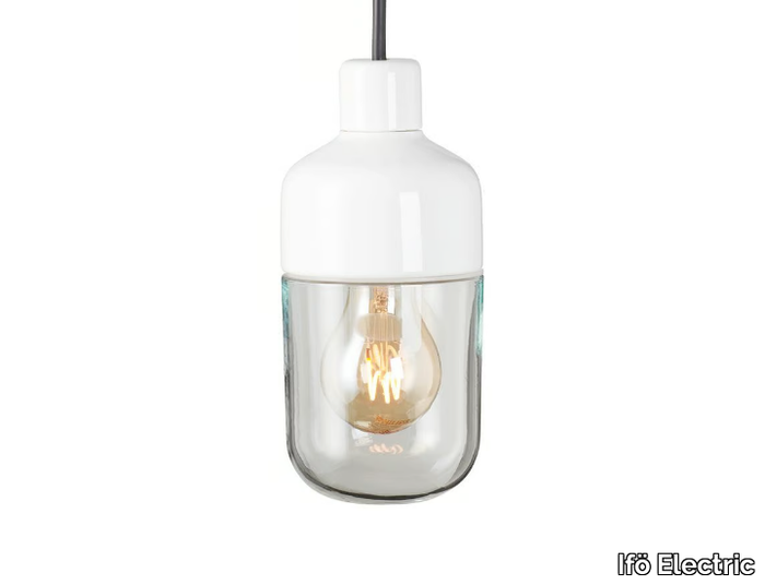 OHM 100 - Porcelain and glass outdoor pendant lamp _ Ifö Electric