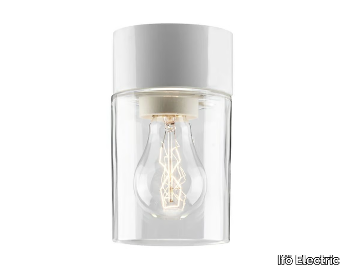 OPUS 100 SAUNA - Clear glass and porcelain wall lamp / ceiling lamp _ Ifö Electric