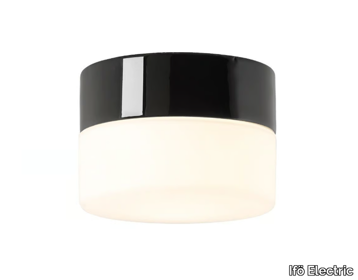 OPUS 140 - Opal glass and porcelain wall lamp / ceiling lamp _ Ifö Electric