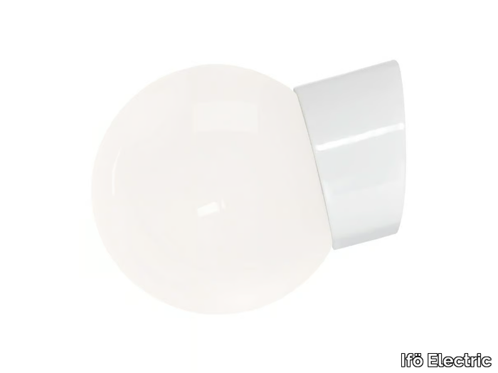 CLASSIC GLOBE - Shiny opal glass and porcelain wall lamp _ Ifö Electric