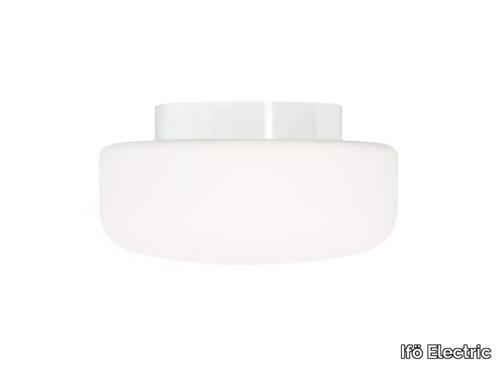 SOLENNE - Matt opal glass and porcelain LED wall lamp / ceiling lamp _ Ifö Electric