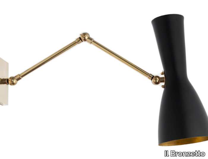 WORMHOLE 05 - Brass wall light with swing arm _ Il Bronzetto