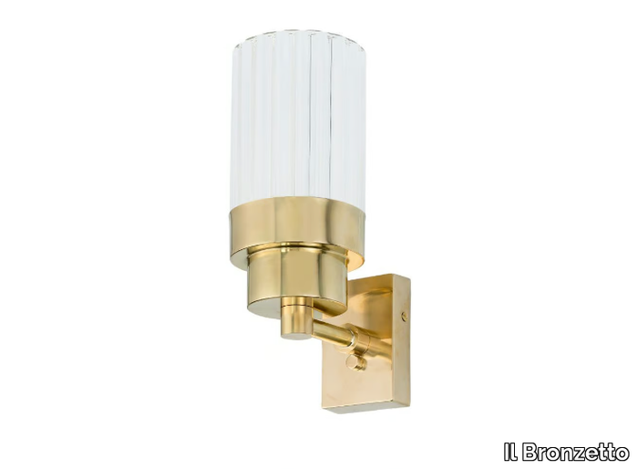 TIMELESS CANNETÉ 250 - Brass and glass wall lamp _ Il Bronzetto