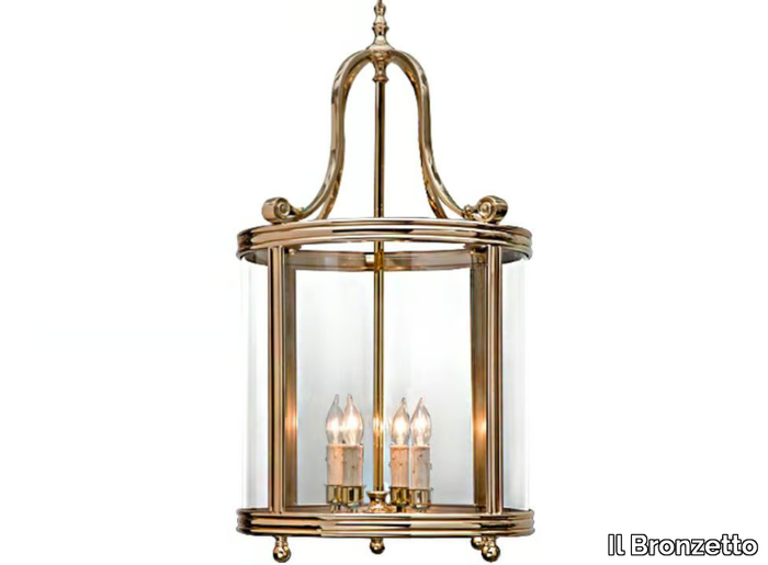 TIMELESS EDEN 314 - Glass and brass pendant lamp _ Il Bronzetto