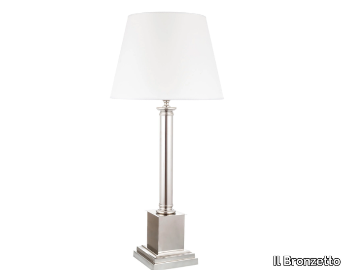 TIMELESS NOVECENTO 220 - Brass and fabric table lamp _ Il Bronzetto