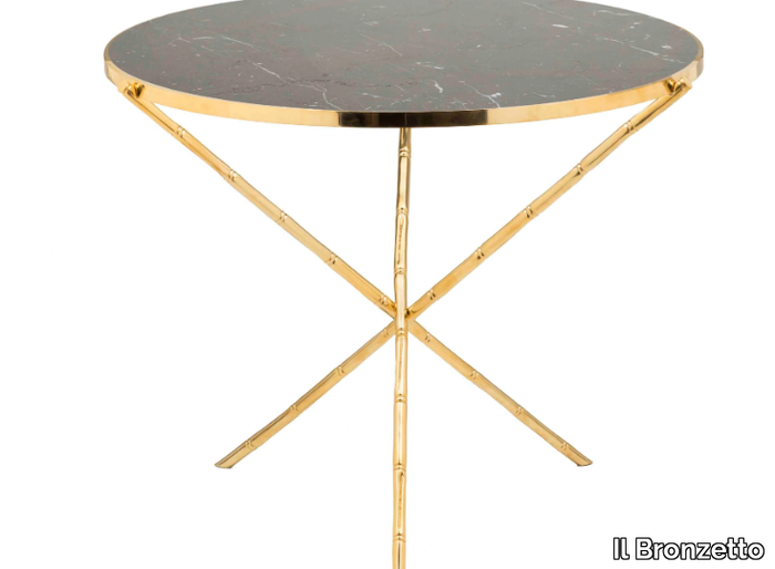 ECLECTIC BAMBOO 03 - Round brass coffee table _ Il Bronzetto