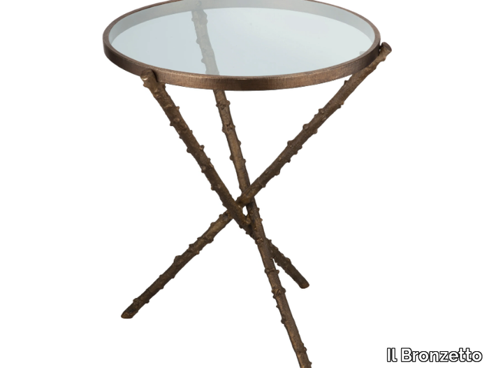 ECLECTIC ROSA CANINA 01 - Round brass coffee table _ Il Bronzetto