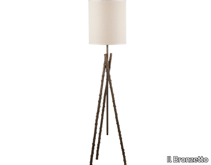 ECLECTIC ROSA CANINA 02 - Brass floor lamp _ Il Bronzetto