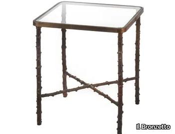 ECLECTIC ROSA CANINA 04 - Square brass coffee table _ Il Bronzetto