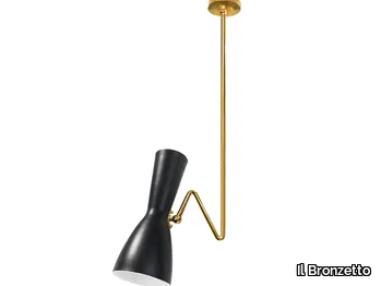 WORMHOLE 07 Duo - Swivel brass pendant lamp _ Il Bronzetto