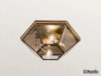 RILEGATO 491.00.80 - Brass and glass ceiling light _ Il Fanale