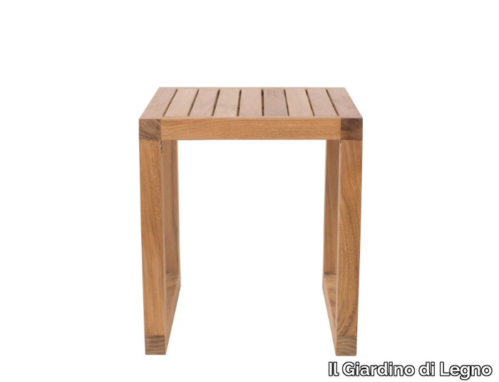 BOXER - Square teak garden side table _ Il Giardino di Legno