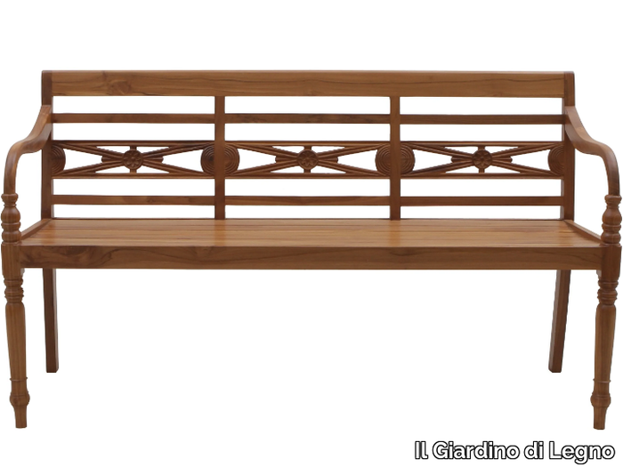 GIAVA - Teak garden bench with armrests _ Il Giardino di Legno