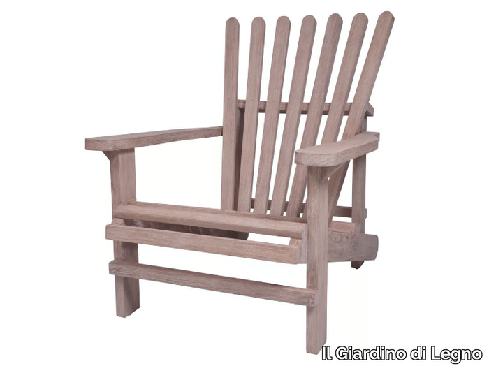 RACCONTI - Teak deck chair with armrests _ Il Giardino di Legno