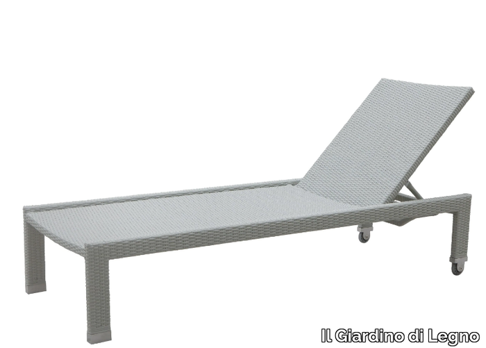 TONGA - Recliner synthetic fibre sun lounger with castors _ Il Giardino di Legno