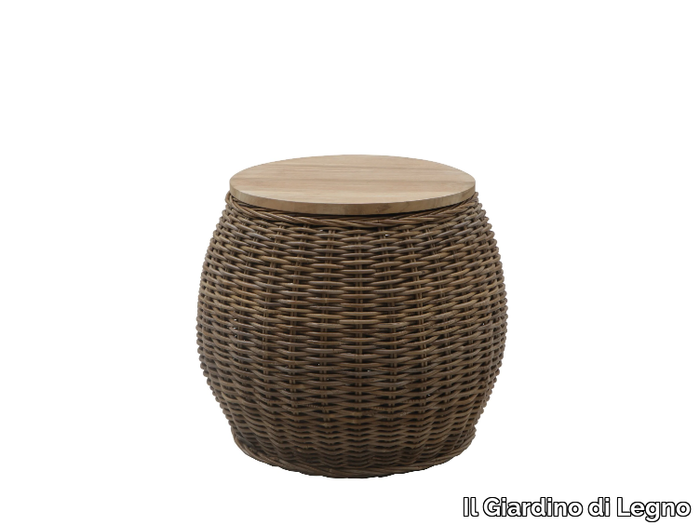 BONGO - Round wicker garden side table _ Il Giardino di Legno