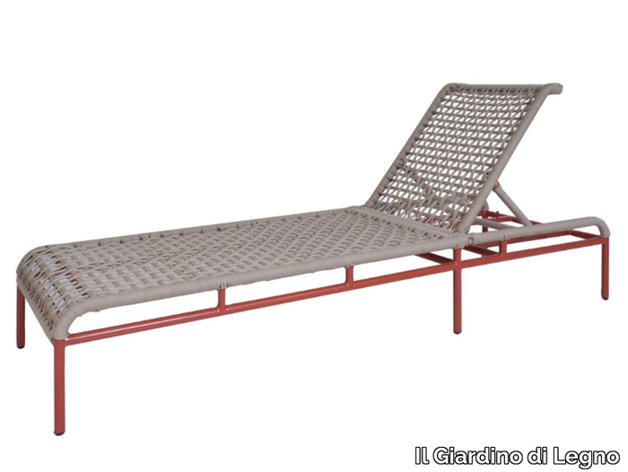 FAMIGLIA - Recliner rope and aluminium sun lounger _ Il Giardino di Legno