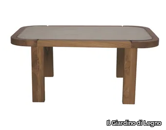 DUAL - Rectangular wood and glass garden side table _ Il Giardino di Legno