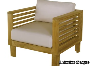 SAINT TROPEZ - Wooden garden armchair with armrests _ Il Giardino di Legno