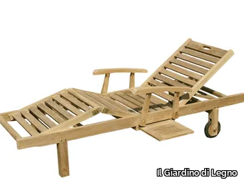 CARIBE - Recliner wooden sun lounger with castors _ Il Giardino di Legno