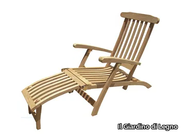 OCEAN - Teak deck chair with footrest _ Il Giardino di Legno