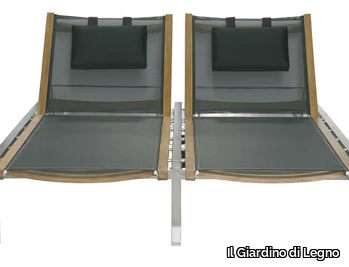 ADAMAS - Double Recliner sun lounger with castors _ Il Giardino di Legno